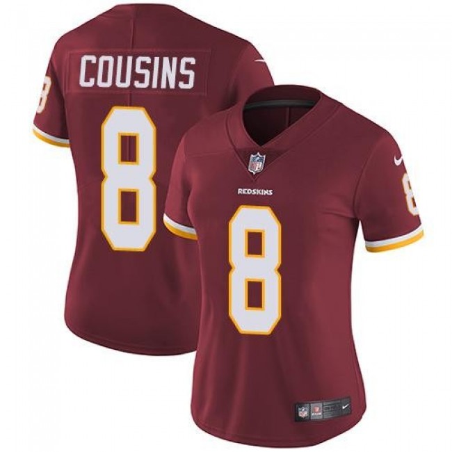 Women's Redskins #8 Kirk Cousins Burgundy Red Team Color Stitched NFL Vapor Untouchable Limited Jersey