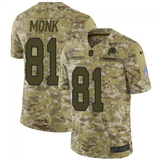 Nike Redskins #81 Art Monk Camo Men's Stitched NFL Limited 2018 Salute To Service Jersey