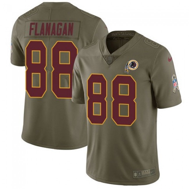 Nike Redskins #88 Matt Flanaga Olive Men's Stitched NFL Limited 2017 Salute to Service Jersey