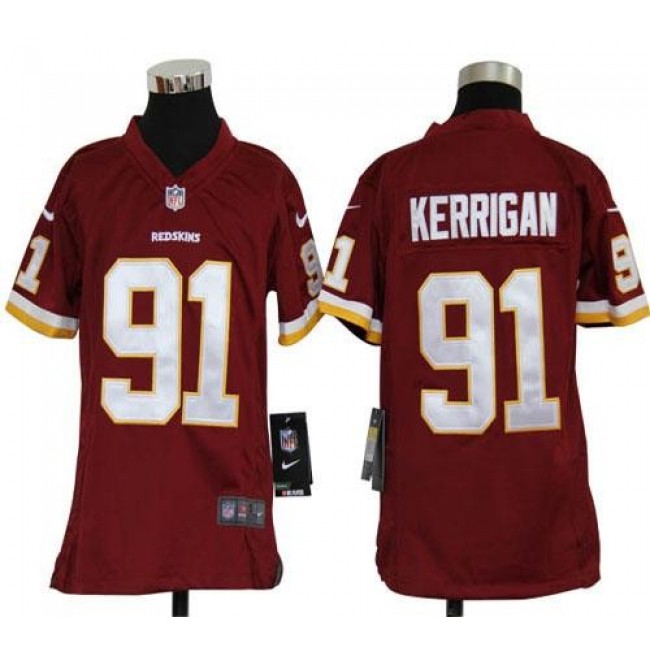 Washington Redskins #91 Ryan Kerrigan Burgundy Red Team Color Youth Stitched NFL Elite Jersey