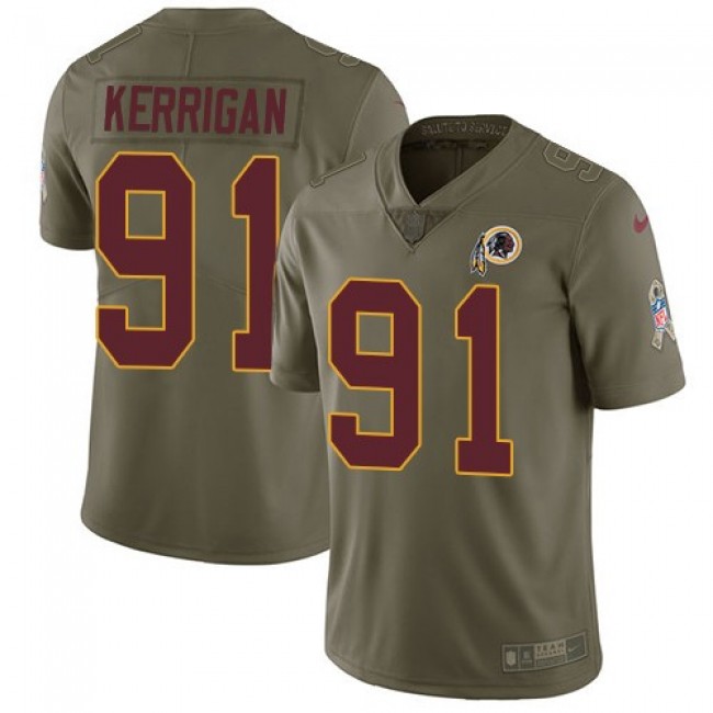 Washington Redskins #91 Ryan Kerrigan Olive Youth Stitched NFL Limited 2017 Salute to Service Jersey