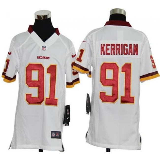 Washington Redskins #91 Ryan Kerrigan White Youth Stitched NFL Elite Jersey