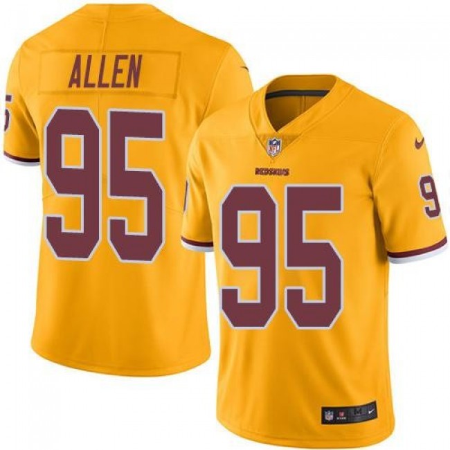 Washington Redskins #95 Jonathan Allen Gold Youth Stitched NFL Limited Rush Jersey