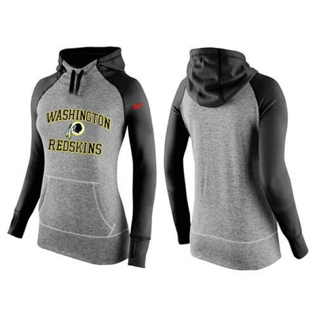 Women's Washington Redskins Hoodie Grey Black-2 Jersey